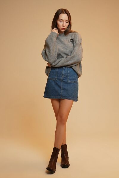 Marjin Női cipzáras napi csizma Koliv Brown