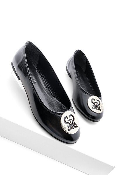 Marjin حذاء باليرينا نسائي بإبزيم باللون الأسود