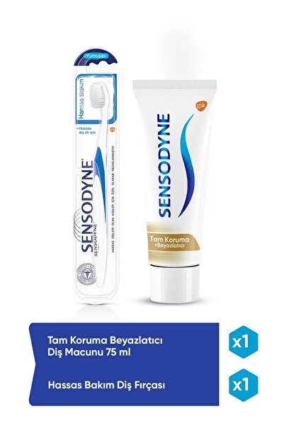 Sensodyne Tam Koruma Beyazlatcı 75 ml Diş Macunu + Sensodyne Gentle Soft  Diş...
