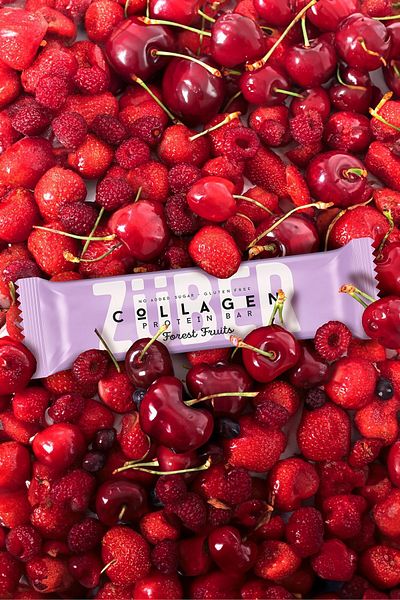 Züber Forest Fruit Collagen Protein Bar - 35g, 12 Pieces