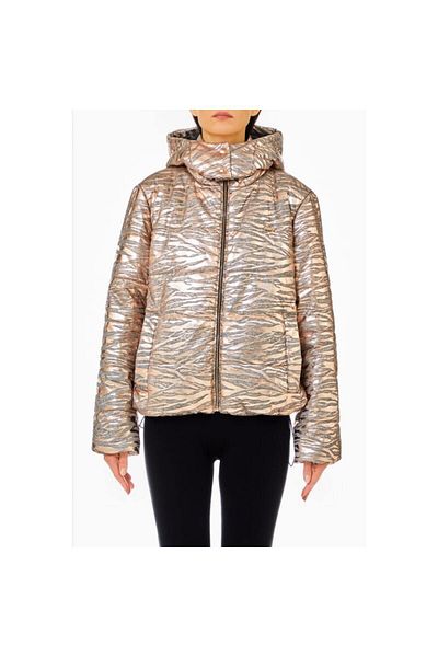 Liu Jo Gold-black Women's Jacket - Quilted and Zippered, Tf4240j4745-d5869