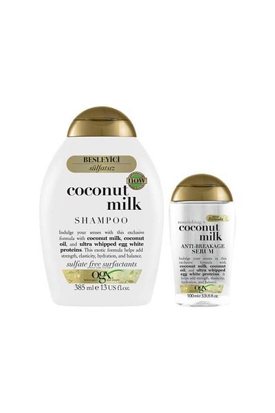 OGX Coconut Milk Nourishing - Sulfate-Free Shampoo 385 ml + Serum 100 ml