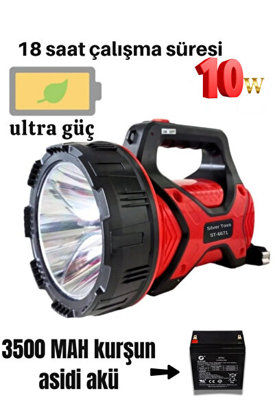 Silvertoss Silver Silvertoss Şarjlı Projektör El Feneri St-6671