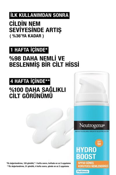 Neutrogena Hydro Boost SPF50 Güneş Koruyucu Nemlendirici 50 ml + Ultra Nemlendirici 30 ml