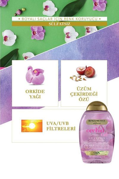 OGX Orchid Oil Color Protection Sulfate-Free Shampoo - 385 ml x2