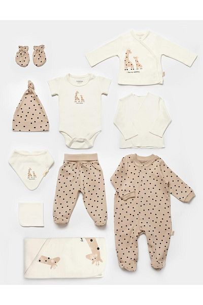 BabyCosy Baby 10 Piece Set, 100% Organic Cotton, Baby and Newborn Series, Hospital Outlet Set - Csy5112