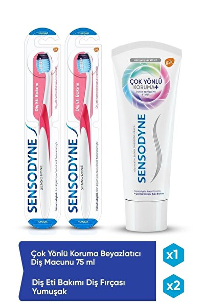 Sensodyne Çok Yönlü Koruma Beyazlatıcı Diş Macunu 75ml + Diş Eti Bakımı Diş F...
