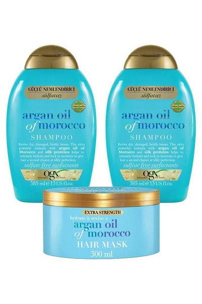 OGX Morocco Argan Oil Moisturizing Shampoo X2 - Sulfate-Free Hair Mask