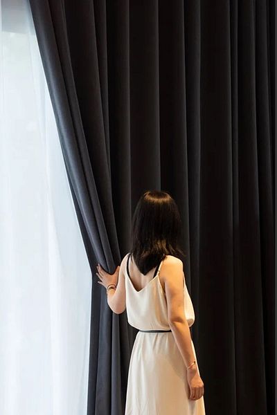 Madame Dower Crown Migraine Anthracite Blackout - Blackout Background Curtain Binding Belt
