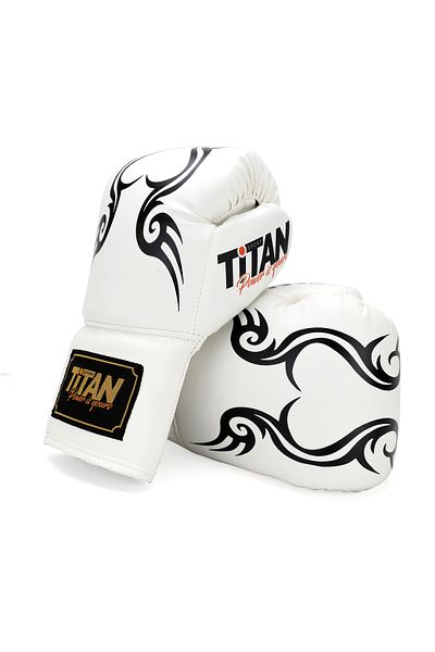 Titan Sport White Drawstring Boxing Gloves