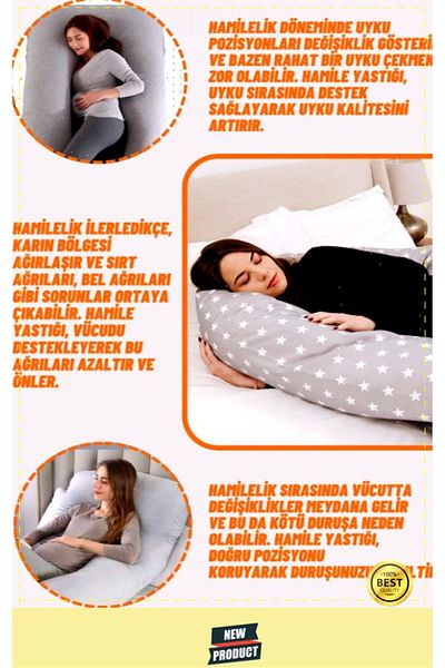 OMZ Functional Pregnant and Breastfeeding Pillow - With Washable Cover