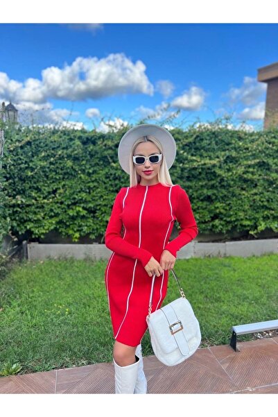 For Angels For24525k Model Striped Knitwear Dress