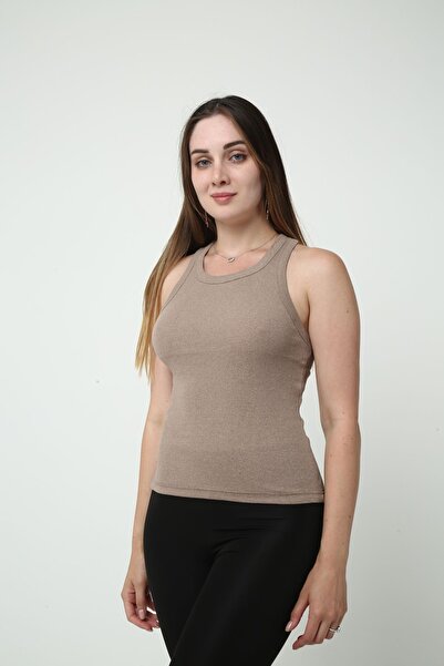 VAN SCHENDEL mink Women's Tank Top - Ribbed Halter Neck, Daily Use, Comfortab...