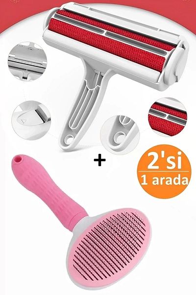 Rosemor Cat Dog Comb Pet Brush Massage Tool Bristle Hair Collector with Chamber
