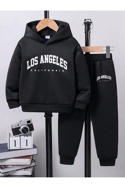 THEKONT Los Angeles Printed Unisex Hooded Cotton Tracksuit Set - Code:20241