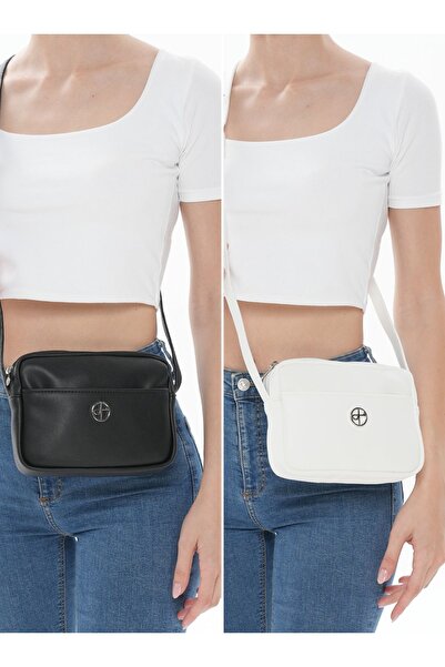 WITH-W 2 Li Paket Kadın Orijinal Ayarlanabilir Askılı Model Deri, Mini Çapraz...