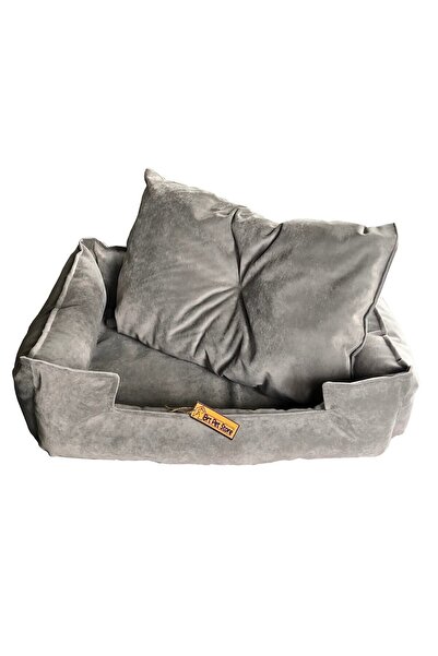 BRT Pet Kedi Yatağı, Küçük Irk Köpek Yatağı 60x45 Karışık Gri Tonlarda