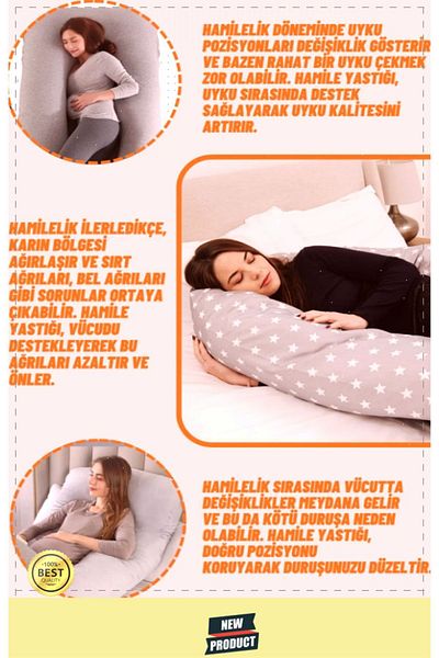 OMZ Washable Covered Back Leg and Belly Support Pillow for Pregnant Women