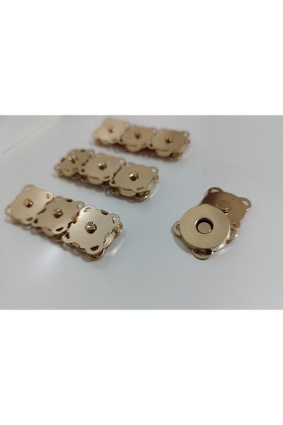 Kotı Shop Gold Colored Snap Fastener Sewable Magnet Bag - 10 Pieces