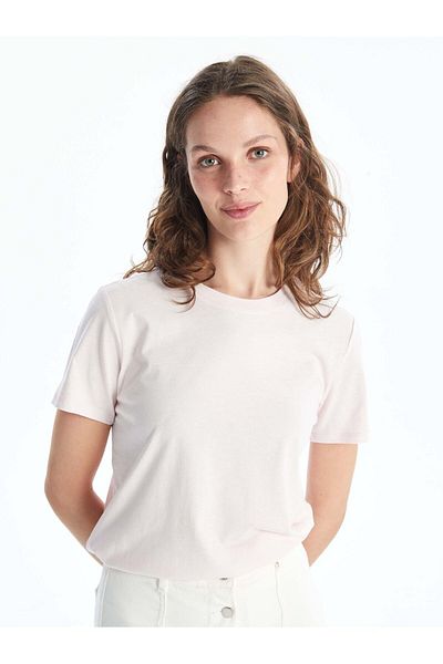 LC Waikiki Γυναικείο T-Shirt - Crew Neck, Μασίφ Κόψιμο, Κοντό μανίκι