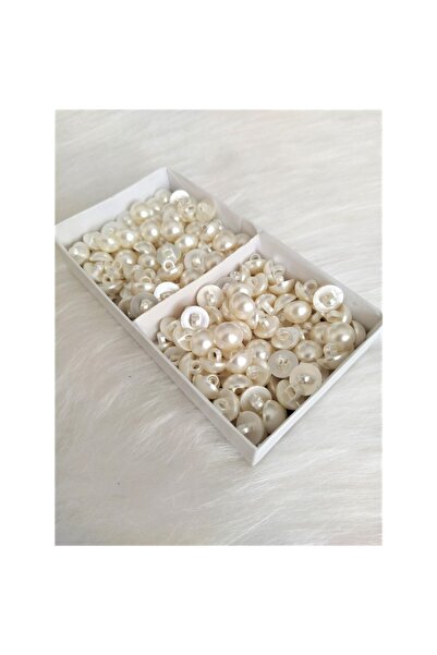 Zedhobi 20 Adet 10 Mm Kırık Beyaz Inci Düğme Ithal Bebek Yarım Inci Düğme