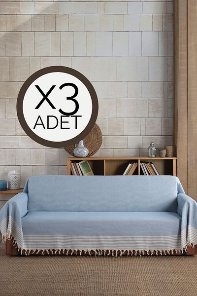 Lux Touch B.blue 3 bucăți cu brațe supradimensionate 180 X 300 cm fotoliu canapea divan husă canapea pat