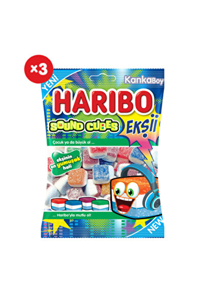 Haribo Ekşii Sound Cubes 70 G 3'lü Paket