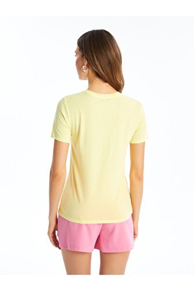 LC Waikiki Γυναικείο T-Shirt - Crew Neck, Μασίφ Κόψιμο, Κοντό μανίκι