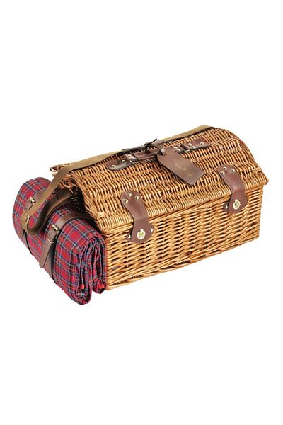 Picnicco سلة نزهة منقوشة لـ 4 أشخاص