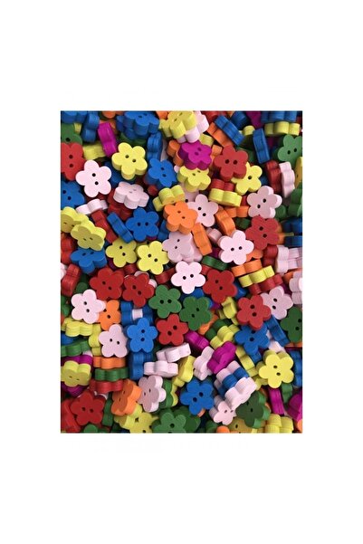 Zedhobi 20 Adet 12 Mm Renkli Ahşap Çiçek Düğme