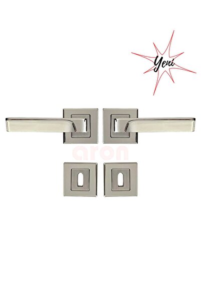 ARON YENİ LÜX DİKMEN (NİKEL SATEN) ODA KAPI KOLU ALÜMİNYUM / ÇELİK (ARKALI ÖNLÜ ÇİFT OLARAK)