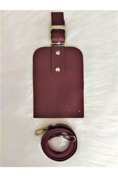 Zedhobi Deri Cep Telefonu Çanta Kapağı Seti Boyun Askılı Bordo