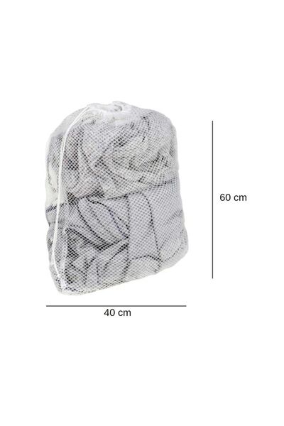 Genel Markalar 3 Adet Ipli Çamaşır Yıkama Filesi | Kirli Temiz Elbise Kıyafet Torbası 40x60