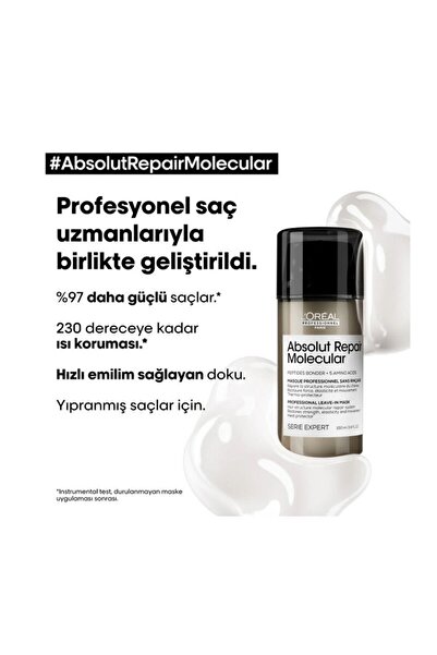 L'oreal Professionnel Loreal Professional Serie ExpertAbsolut Repair Molecular Muhteşem Yenileyici 3'lü Saç Bakım Seti-GEM