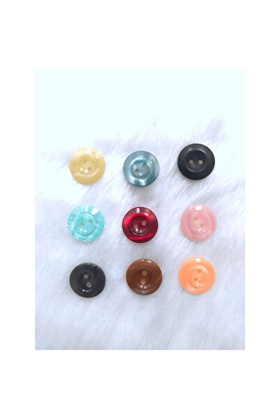 Zedhobi 27 Adet 17 Mm Karışık Renkli Yuvarlak Çift Delikli Düğme Hırka Yelek ...