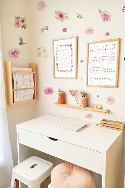 Duende Sticker ملصق DUENDE - ملصق حائط مزخرف بالزهور الوردية