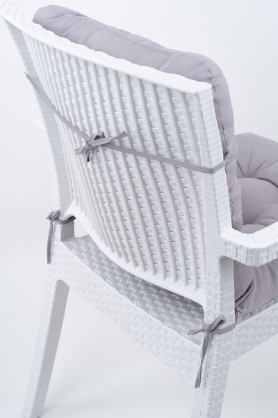 ALTINPAMUK Neva Pofidik Gray Chair - Special Stitched, Backrest, Lace Up, 44x88 Cm