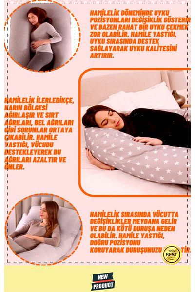 OMZ Pregnancy Pillow with Removable Cover - Back and Neck Support