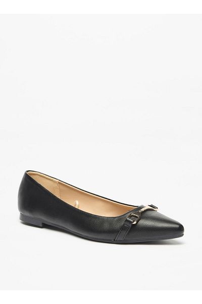 Flora Bella by Shoexpress Flora Bella Textured Metal Accent Slip-On Ballerina Shoes