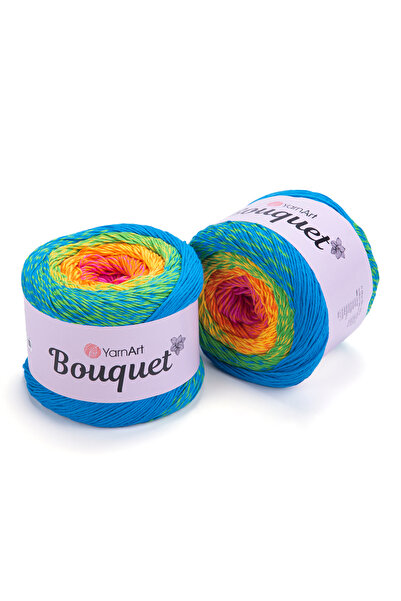 Yarnart Pulover Cardigan Colorat Bouquet - 100% Bumbac, 250g, 500 Mt Fir moal...
