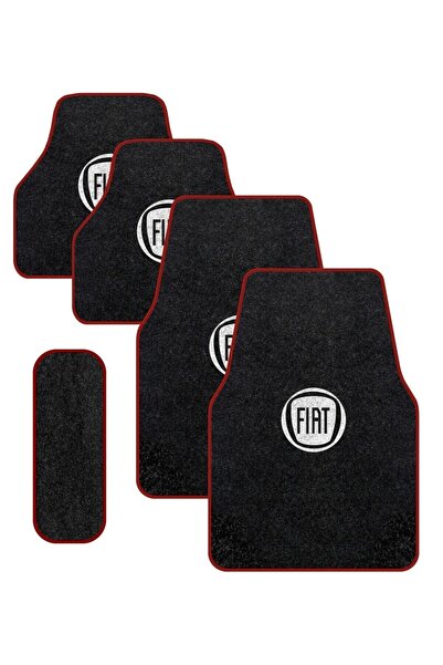 ototuningmerkezi Fiat Füme Halı Kırmızı Biyeli Paspas Takımı (Universal)