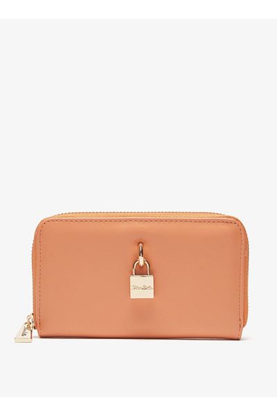 Flora Bella by Shoexpress Flora Bella Solid Zip Around Wallet with Lock Accent
