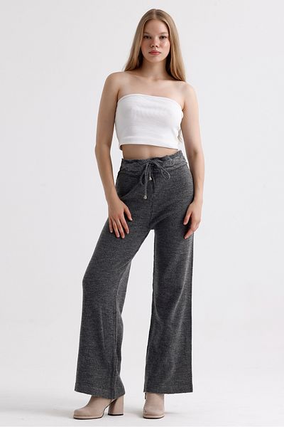MD trend High Waist Lace-Up Women's Knitwear Trousers