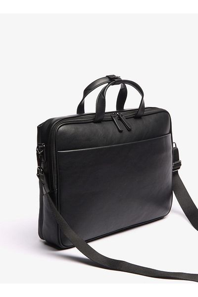 LBL by Shoexpress Solid Laptop Bag With Zip Closure and Detachable Strap