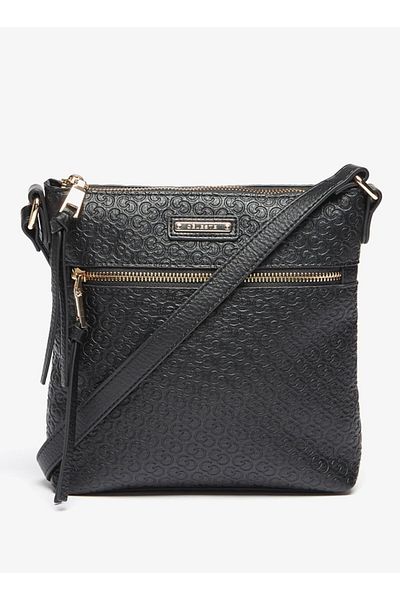 Celeste Monogram Embossed Crossbody Bag with Zip Closure and Strap
