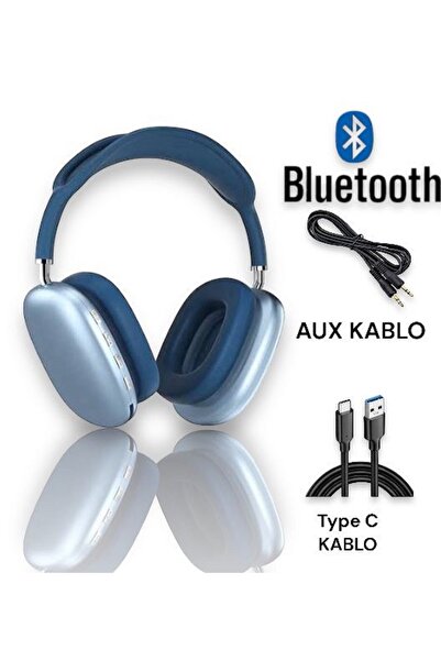 Mmctech P9 Air Pro Max Kablosuz 5.0 Mikrofonlu Sd Kart Girişli Aux Kablolu Bluetooth Kulaklık