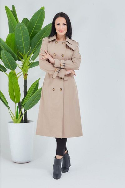 Wazze Beige Button Closure Trench Coat
