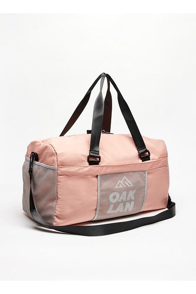 Oaklan by Shoexpress Logo Print Duffel Bag with Adjustable Strap and Zip Closure