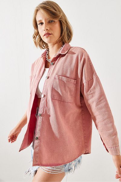 Bianco Lucci Gabardine Women's Shirt - Double Pocket