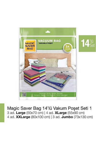 Magic Saver Bag 14-Piece Vacuum Bag Set-1